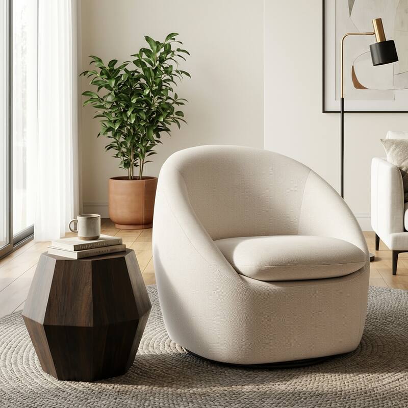 360° Swivel Chenille Upholstered Barrel Accent Chair Armchair - 30.3"W x 28.7"D x 29.5"H
