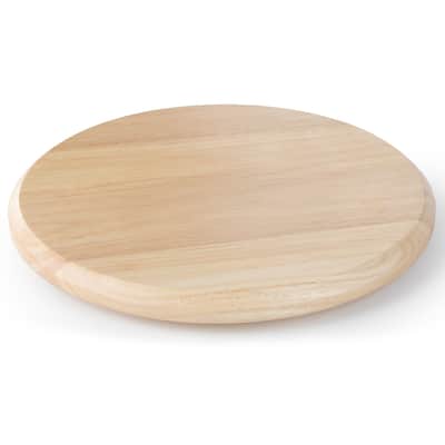 Rubberwood Round Wood Lazy Susan Turntable 14" Diameter for Serving Kitchen Organization Condiment Caddy