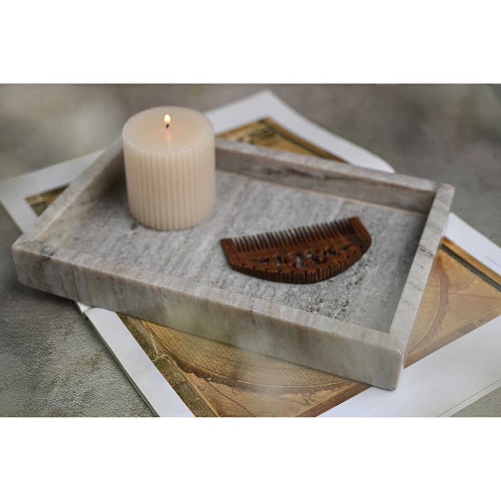 Marble Tank Tray 12x8" Brown Galaxy