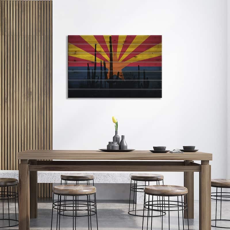 Arizona (Cacti) Print On Wood by iCanvas - Multi-Color