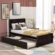 preview thumbnail 10 of 16, Twin Platform Bed with Trundle, Efficient Space-Saving Design Espresso - Twin