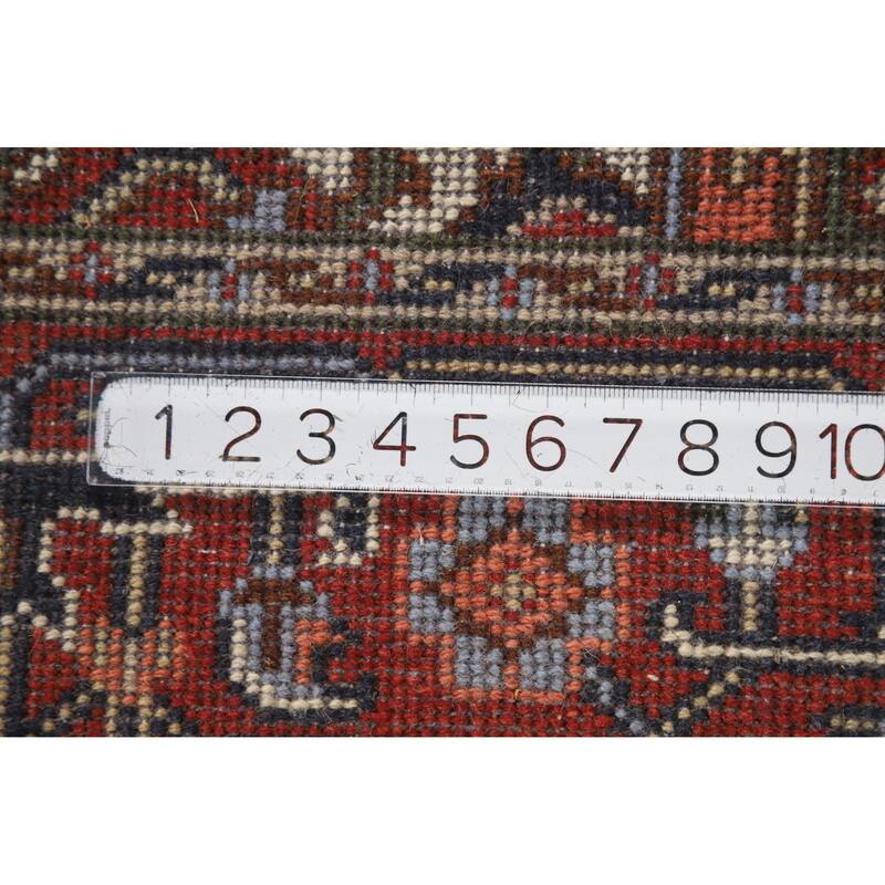 Hand Knotted Oriental 100% Wool Carpet Traditional Medallion Navy Blue & Blues Heriz (serapi) Area Rug - 5' 11'' X 4' 0''