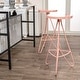 preview thumbnail 33 of 49, Trinity Modern Round Metal Backless Bar Stool with Hairpin Legs and Integrated Footrest for Kitchen Island & Home Bar