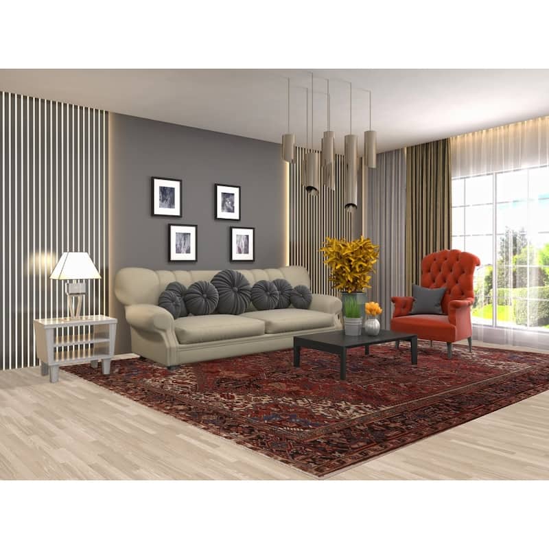 Traditional Vegetable Dye Heriz Persian Wool Area Rug Hand-knotted - 8'11" x 11'3"