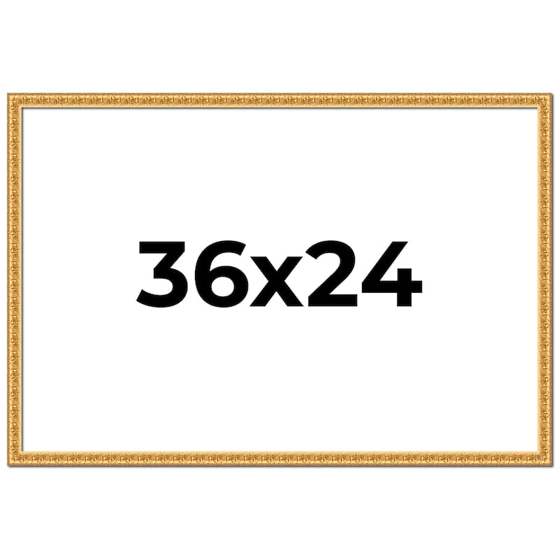 36x24 Frame Gold Real Wood Picture Frame Width 1 inches | Interior