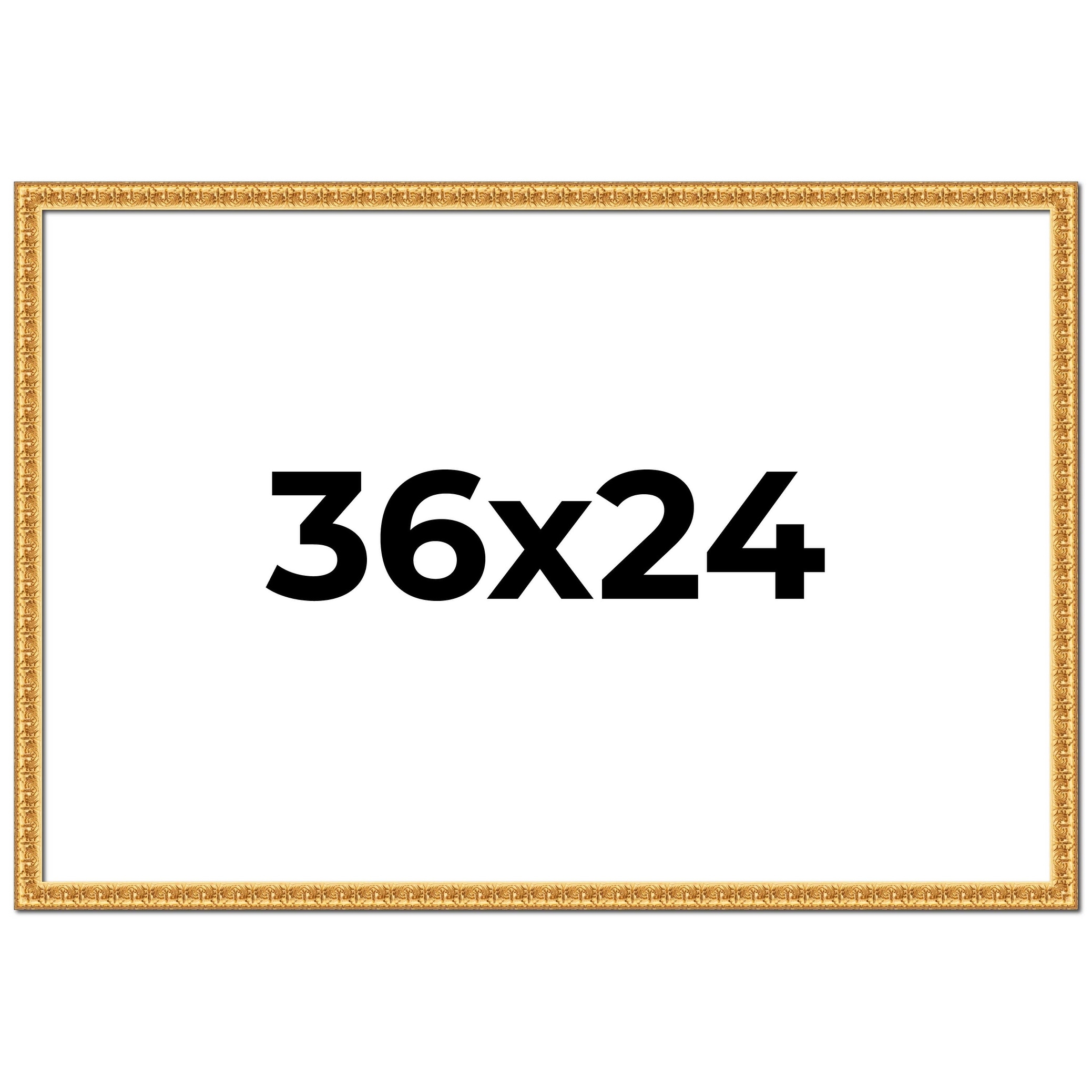 36x24 Frame Gold Real Wood Picture Frame Width 1 inches | Interior