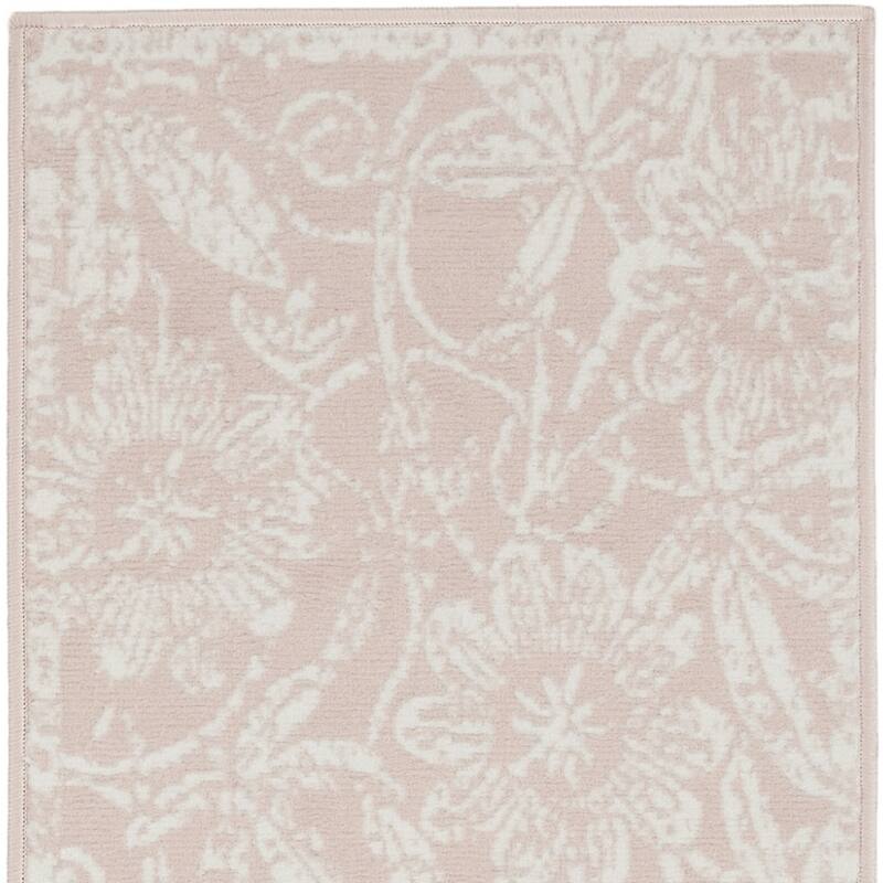 Focuq Power Loomed Distressed Floral Traditional Stain Resistant Area Rug By HomeRoots