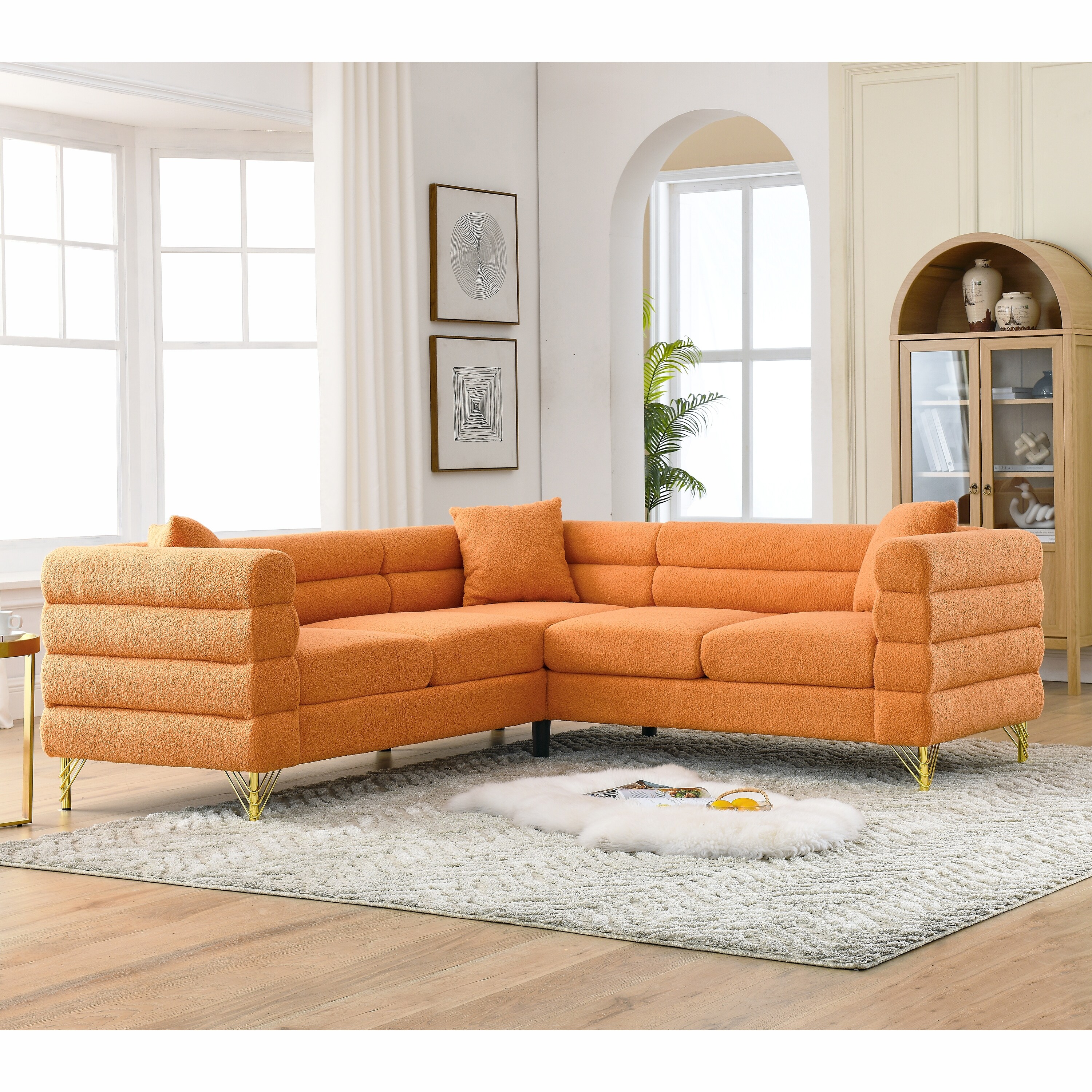 5 Seater Corner Sofas with 3 Cushions for Living Room Bedroom Apartment Office