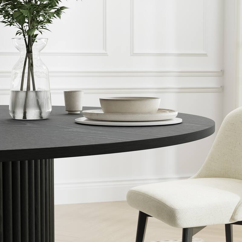 Solid Wood Round Dining Table Kitchen Table for Living/Dining Room Coffee Office