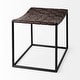 preview thumbnail 13 of 15, Clarissa Black Woven Genuine Leather Seat w/Gold Metal Frame Stool - 22.0L x 16.0W x 16.5H