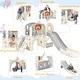 preview thumbnail 5 of 49, Freestanding Castle Climbing Playset with Slide, Tunnel, Ring Toss, and Basketball Hoop - Toy Storage Organizer for Kids