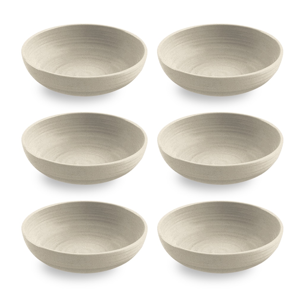 Abode Homwares by TarHong Planta Artisan Low Bowl, 8"/ 43.3 oz.Set of 6