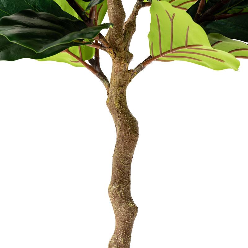 Glitzhome 3ft-6ft Set of 2 Artificial Olive Trees/ Bamboo/ Ficus with Ceramic Planters Real Touch