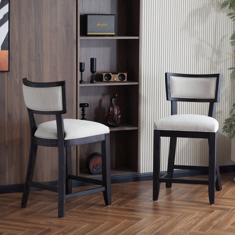 26.5" Counter Stools Set Of 2 - Black