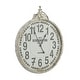 preview thumbnail 13 of 16, White Metal Distressed Pocket Watch Inspired Decorative Wall Clock with Black Accents