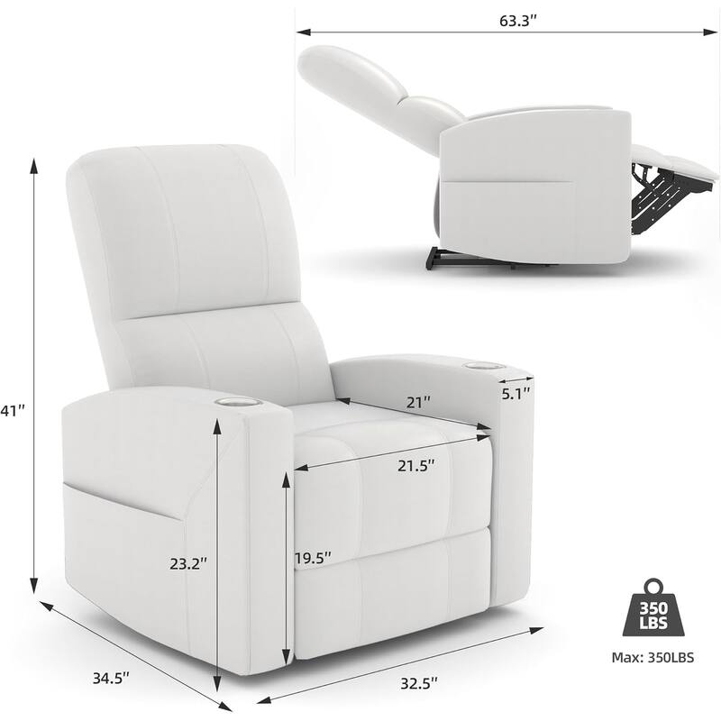 AECOJOY Power Glider Recliner Chair Nursery Glider Chair Single Sofa