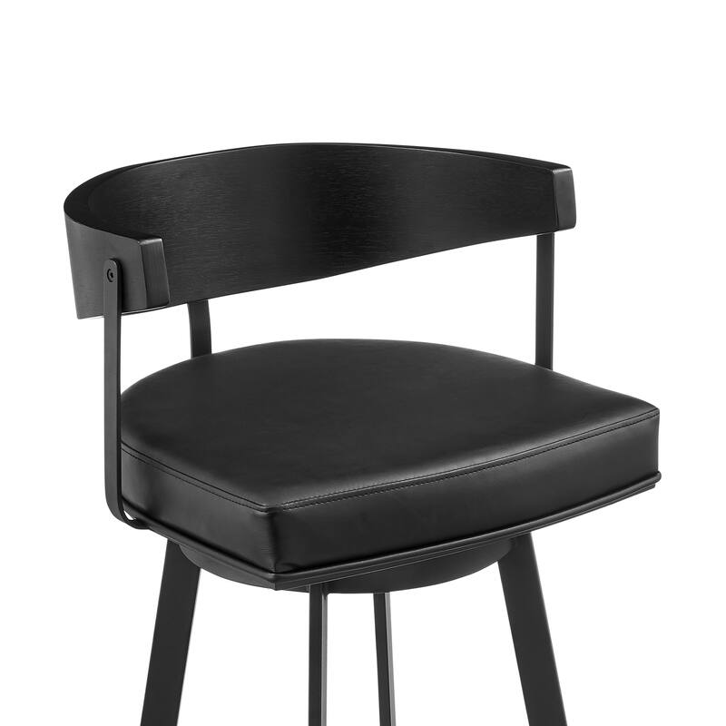 Lacey Mid-Century Swivel Bar Stool, Upholstered Counter Height Chair with Iron Frame