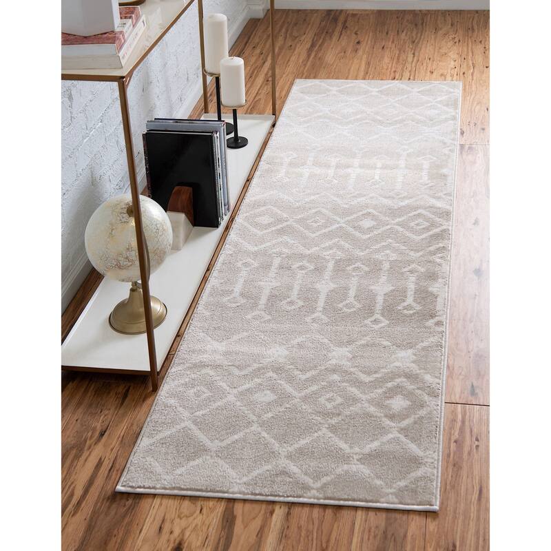 Contemporary Zala Collection Area Rug - 2'6"x8'2" - Beige