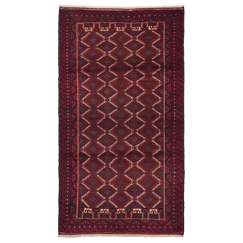 ECARPETGALLERY Hand-knotted Teimani Red Wool Rug - 4'2 x 7'7