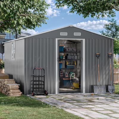 Outdoor Permanent Metal Storage Sheds for Gardening Tools, Patio Sheds Warehouse Vault