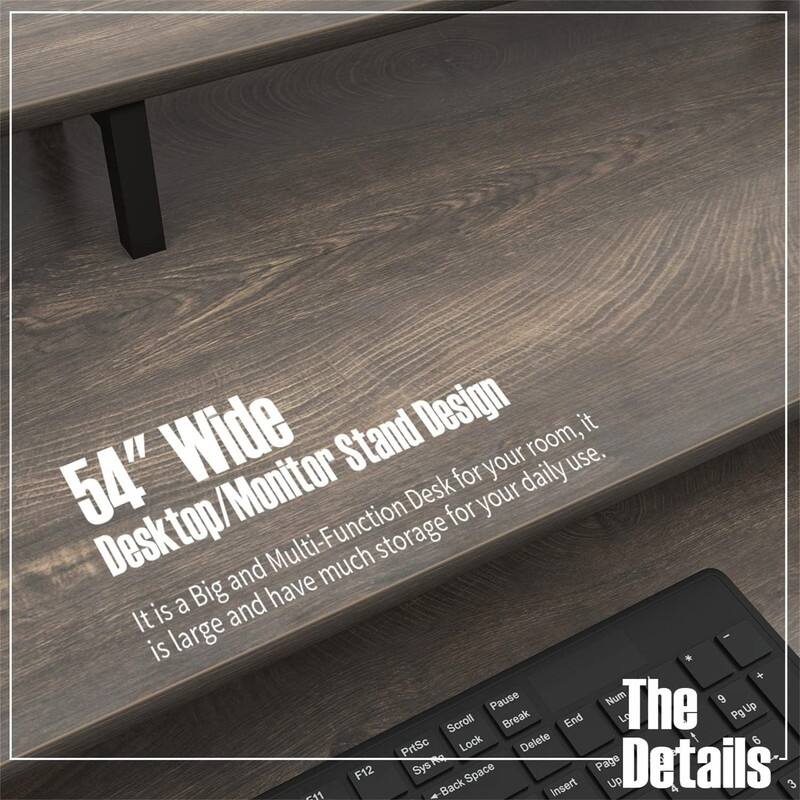 Computer Desk with Storage Shelves