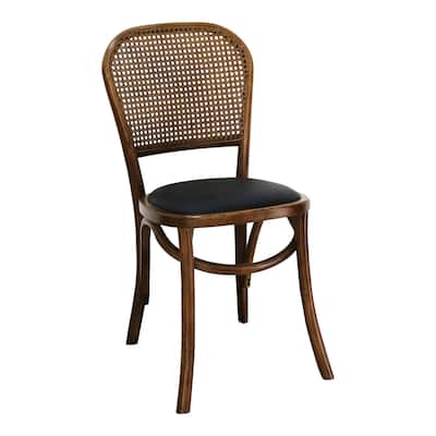 Aurelle Home Vintage Polyurethane Seat Dinning Chairs (Set of 2)