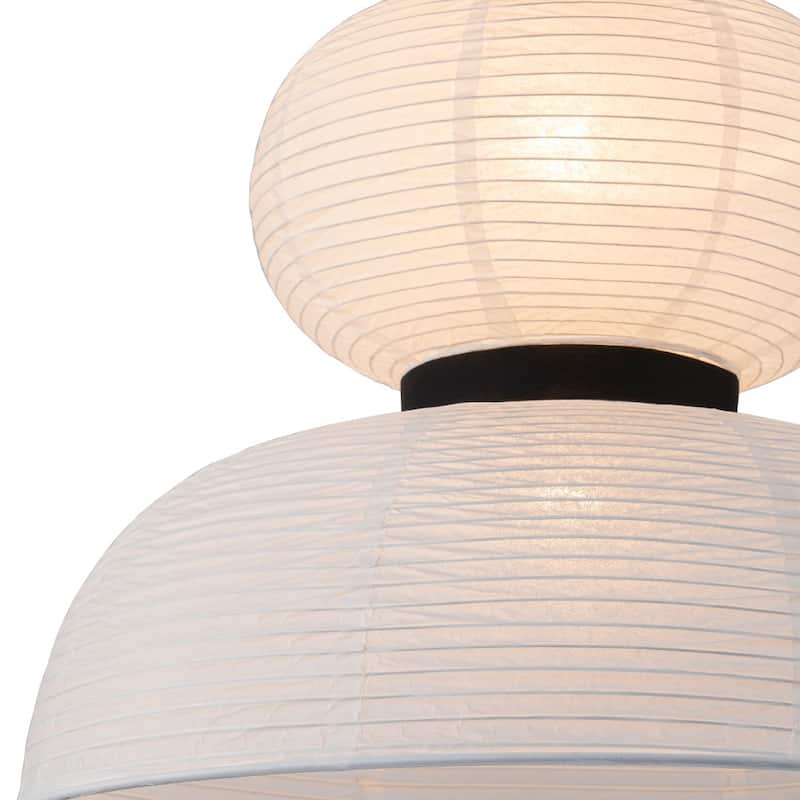 Modern White 1-Light Handmade Paper Lantern Pendant