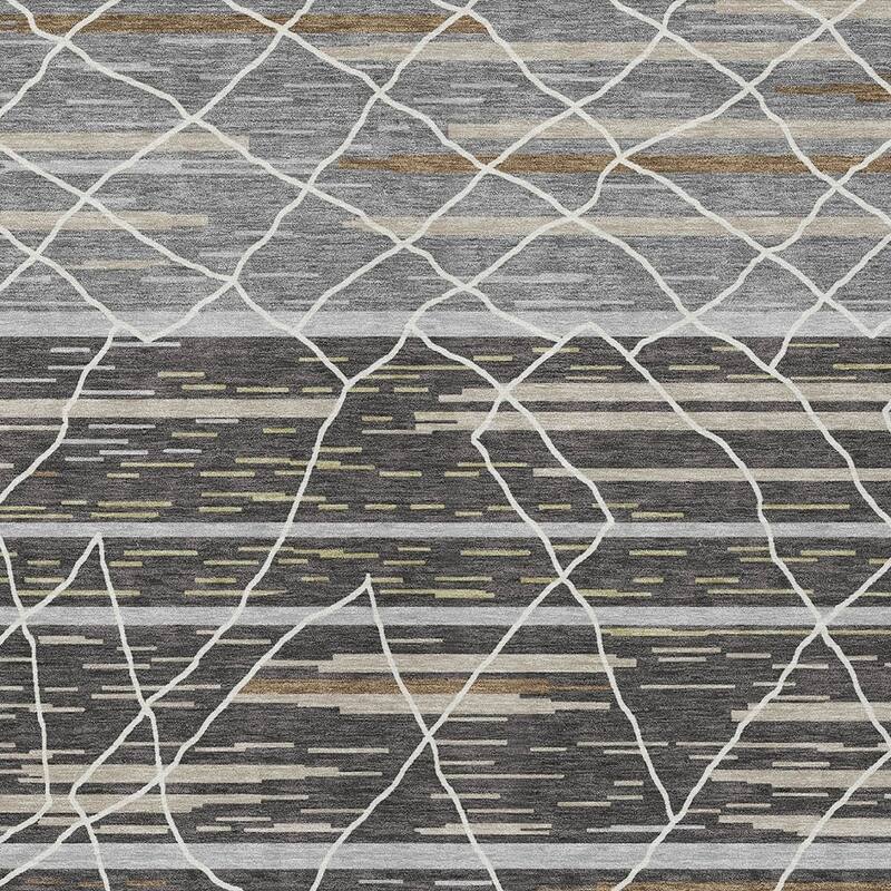 HomeRoots Striped Modern Rectangle Outdoor Rug