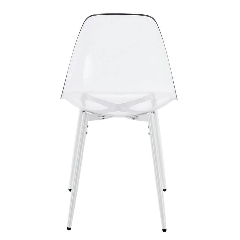 19.68" Modern Acrylic Dining Chair with Metal Legs, Set of 4