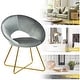 preview thumbnail 21 of 28, Costway Modern Velvet Accent Chair Upholstered Vanity Chair w/Golden - See Details