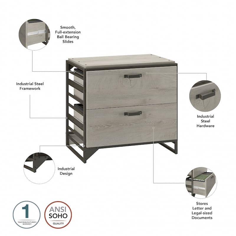 Lateral File Cabinet in Rustic Grey