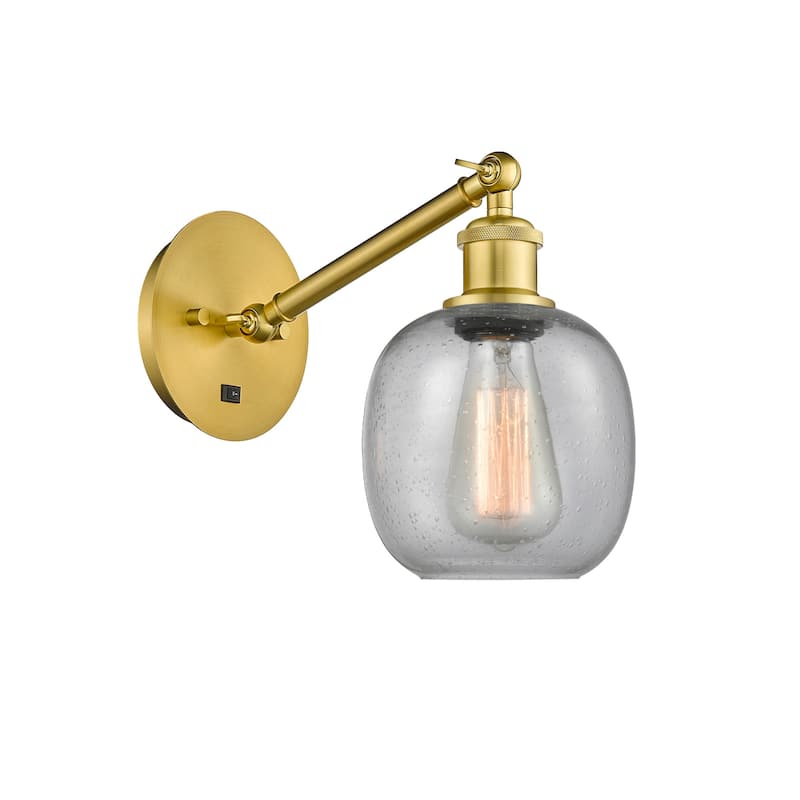 Innovations Lighting 317-1W-13-6 Belfast Sconce Belfast 13" Tall Wall - Satin Gold / Seedy