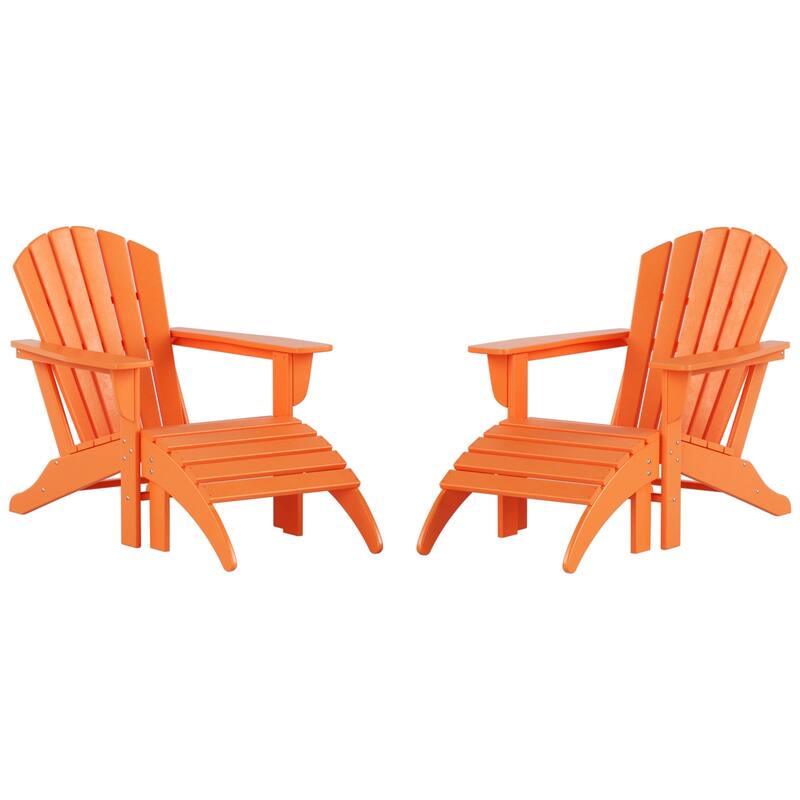 Altura Outdoor Eco-Friendly All Weather Adirondack Chairs with Ottomans (4-Piece Conversation Set)