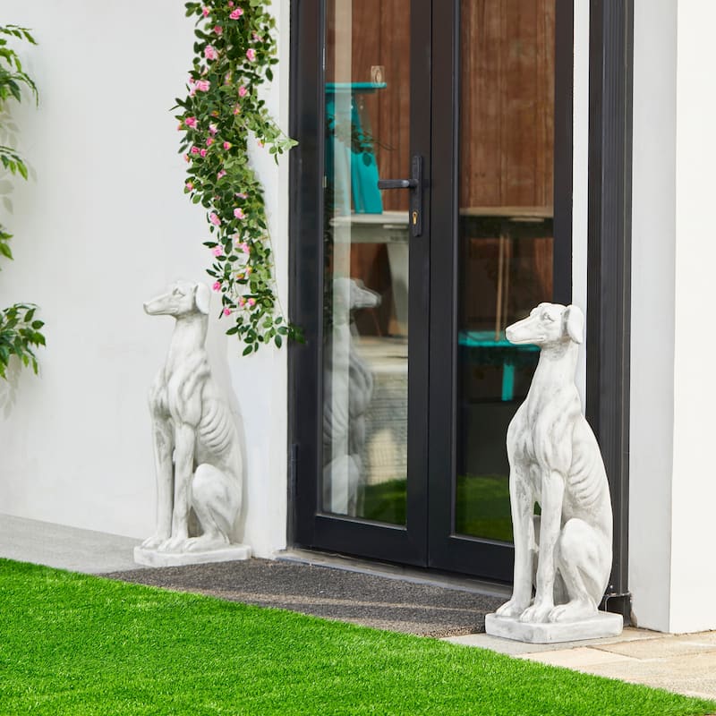 Glitzhome 32''H MGO Sitting Dog Garden Statue