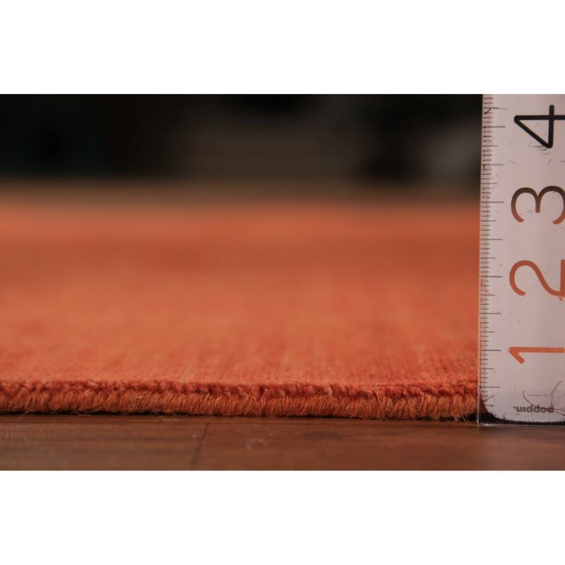 Modern Orange Gabbeh Oriental Rug Handmade Wool Carpet - 4'10" x 6'0"