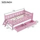 preview thumbnail 4 of 28, Twin Size Platform Bed for Kids with Partial Guardrail and 2 Pull-Out Storage Drawers, Low Profile Wooden Frame
