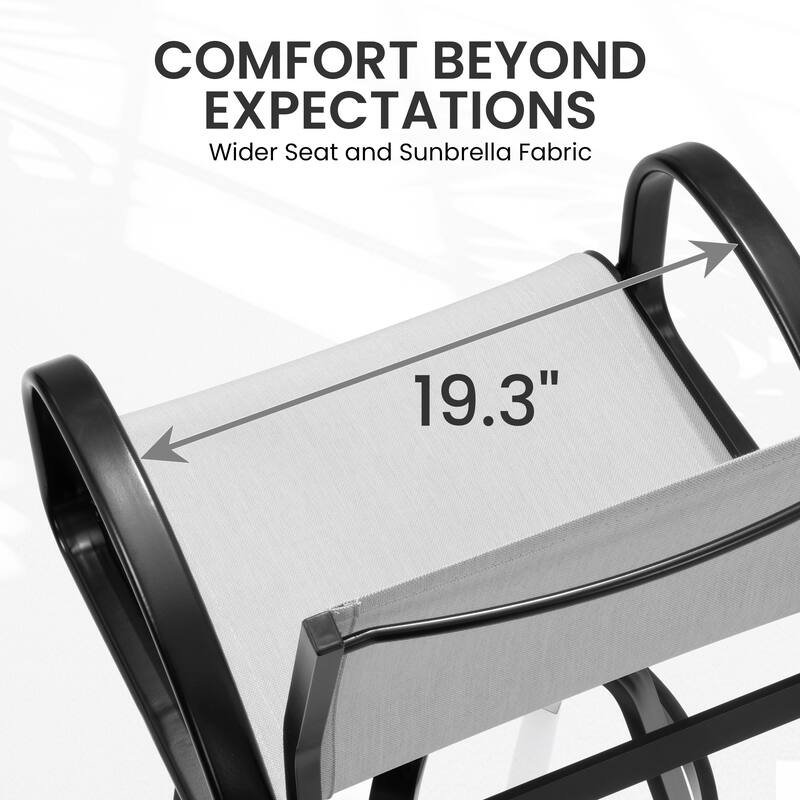 Crestlive Products Outdoor Patio All-weather Aluminum Swivel Bar Stools Sunbrella