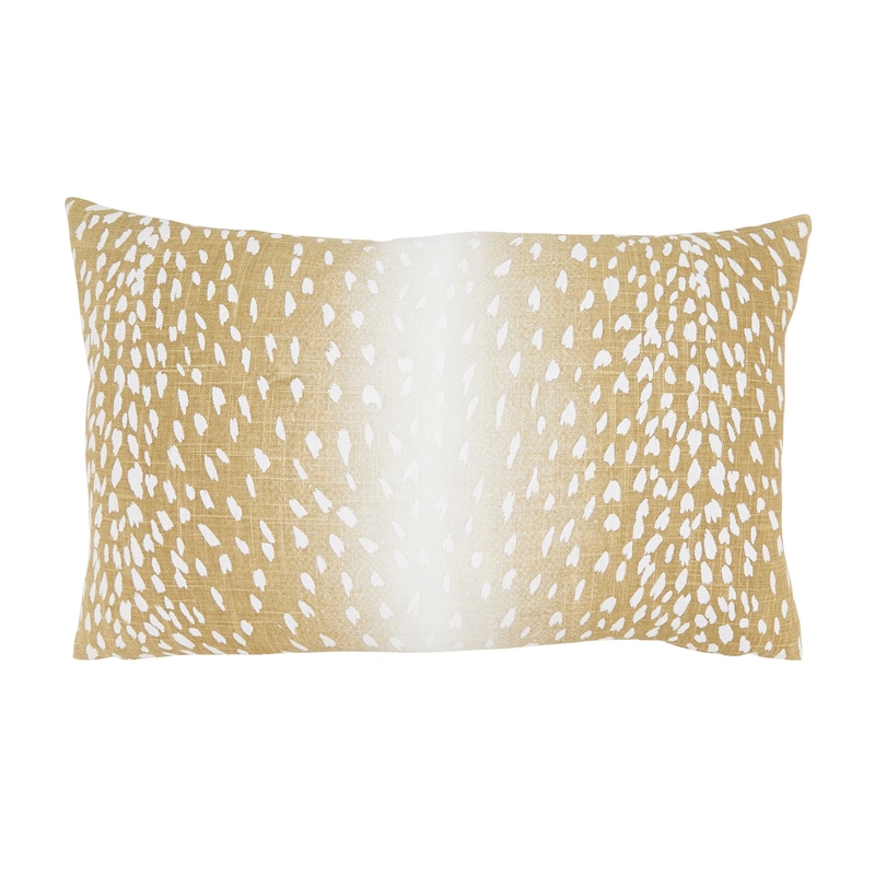 Earthy Antelope Print Throw Pillow - 12"x20" - Polyester - Natural