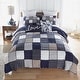 preview thumbnail 2 of 4, Donna Sharp Checkerboard Indigo Cotton Pieced Quilt Collection