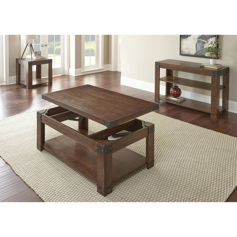 Steve Silver Aldridge Square Industrial Wood Side Table