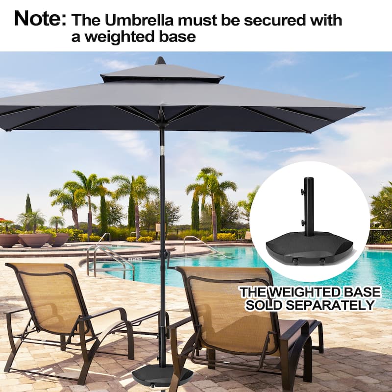 Pellebant Outdoor 10 x 6.5 Ft Market Umbrella with Double Top