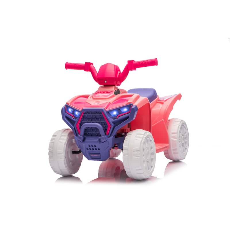6V Kids Electric Ride-On ATV Quad for Ages 3-5, Anti-Slip Wheels & RWD - Pink