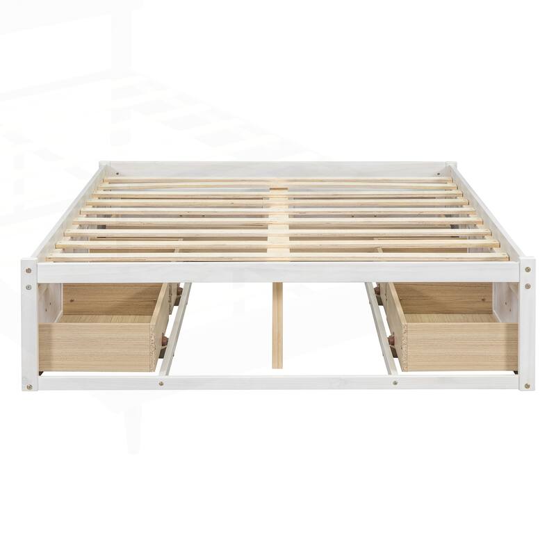 Sophisticated Platform Bed with Abundant Storage and Stylish Design