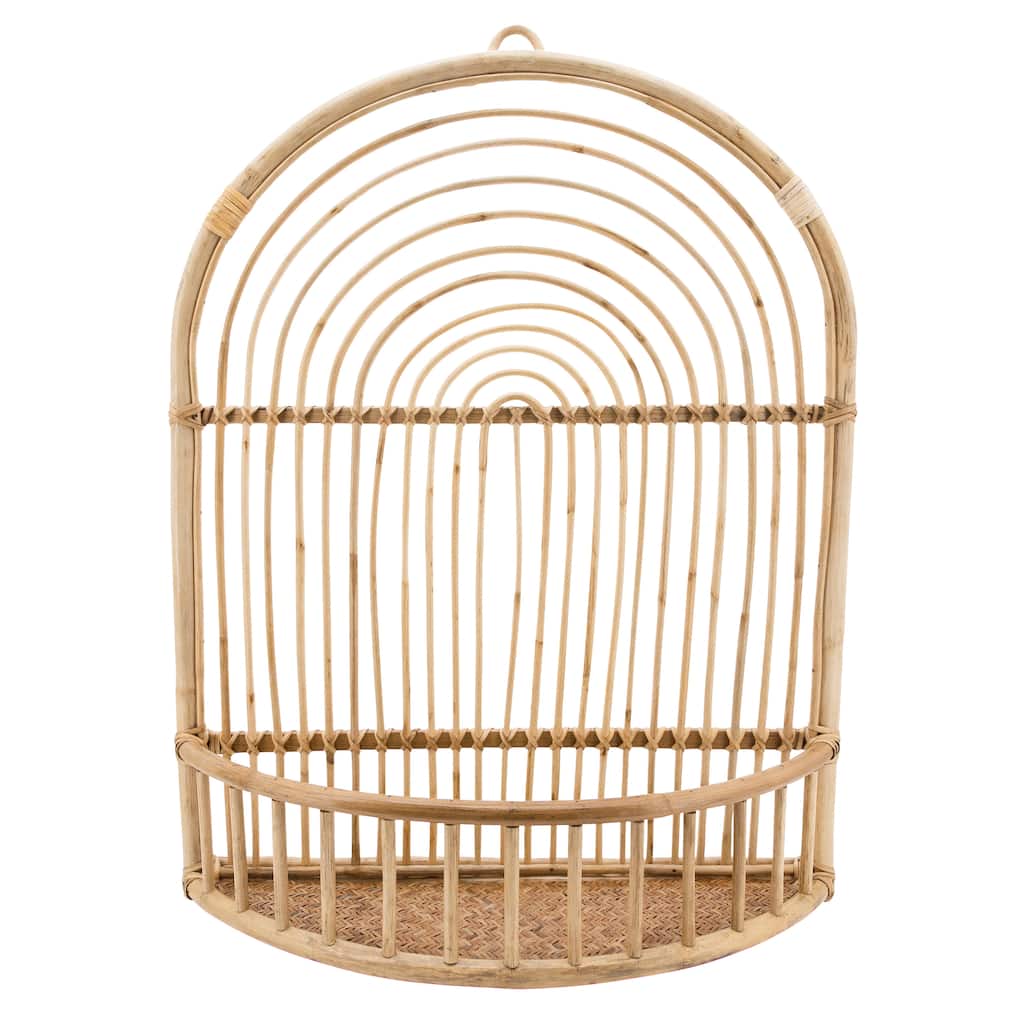 Rattan, 30"h Wall Shelf, Natural 30.0"H - 24.0" x 6.0" x 30.0"