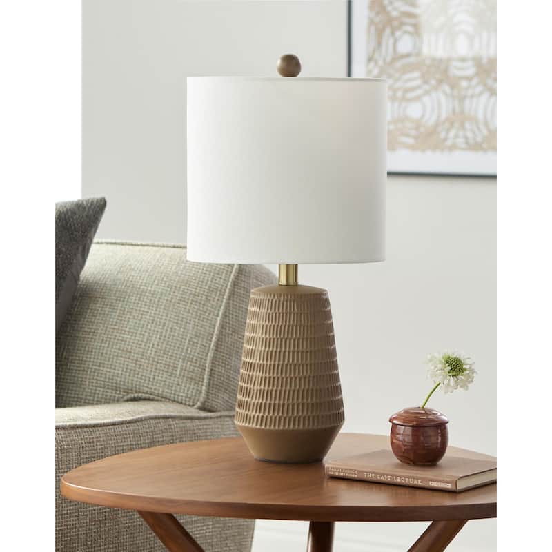 Livabliss Leipzig Rustic Accent Table Lamp - 20"H x 10"W x 10"D - Light Brown