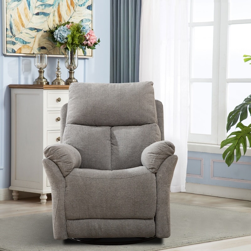 Manual Fabric Overstuffed Soft Rocking Recliner Chairs Sofa for Living Room