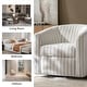 preview thumbnail 54 of 106, Cuenca Modern Living Room Wooden Upholstered 360° Swivel Barrel Chair with Metal Base and Wide Backrest