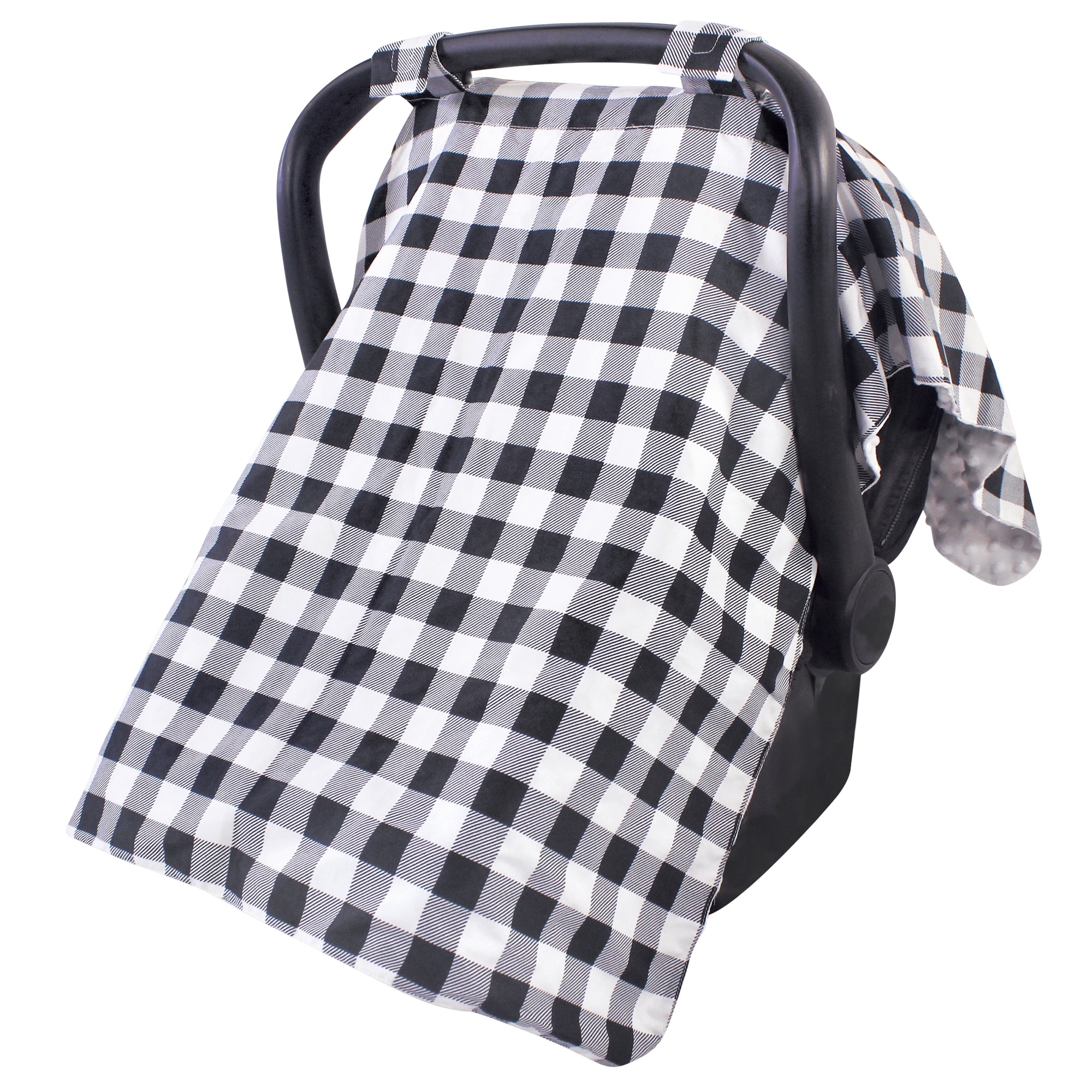 Hudson Baby Unisex Baby Reversible Car Seat and Stroller Canopy, Black Plaid, One Size - Black Plaid