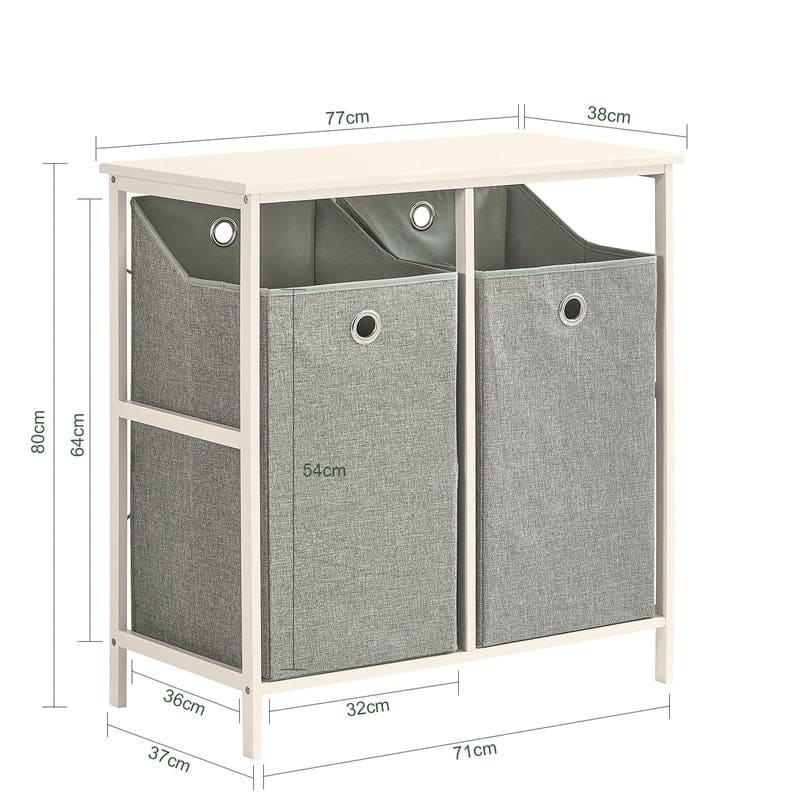 Haotian BZR57-W, Bathroom Storage Laundry Cabinet With 2 Removable Baskets