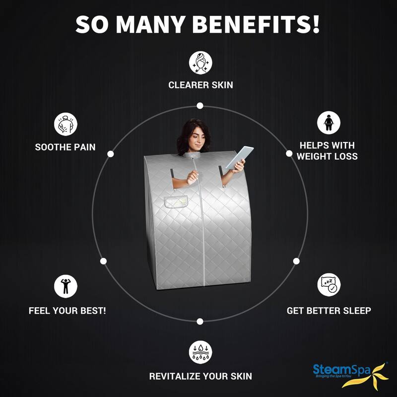 SteamSpa SP-SS0004-1P Foldable Indoor Sauna with Hand-Accessible